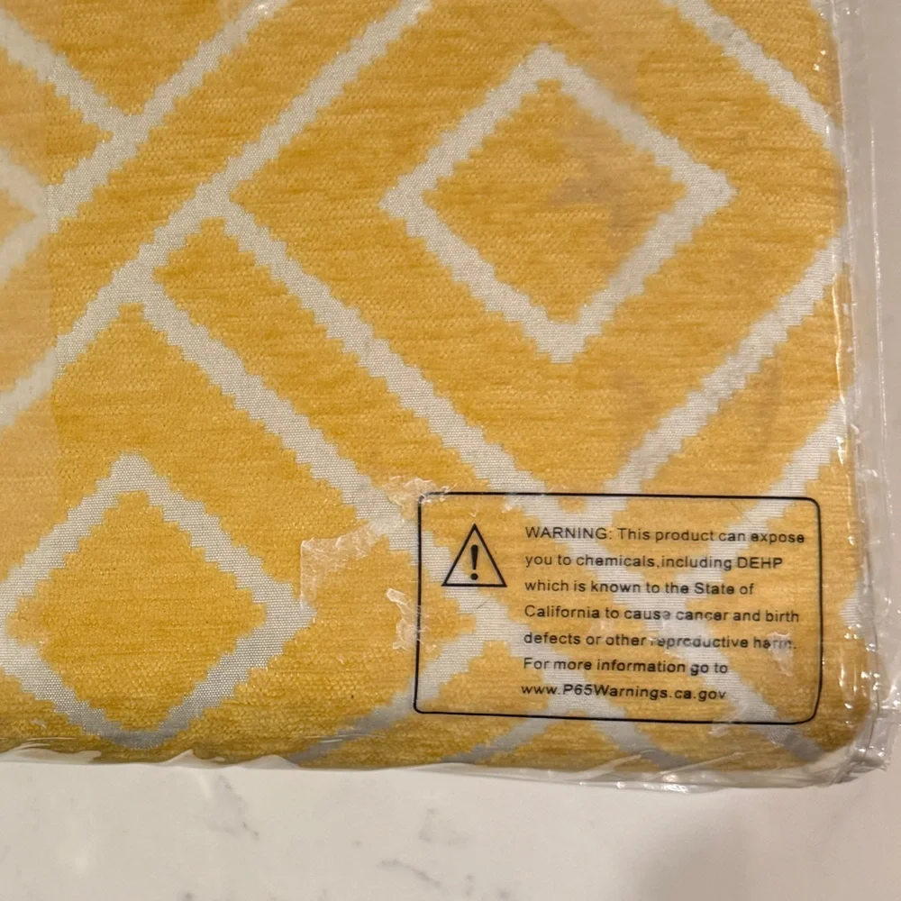 Safavieh Yellow and White Chevron Window Panel. ONE Window Panel. NEW 52” x 96”